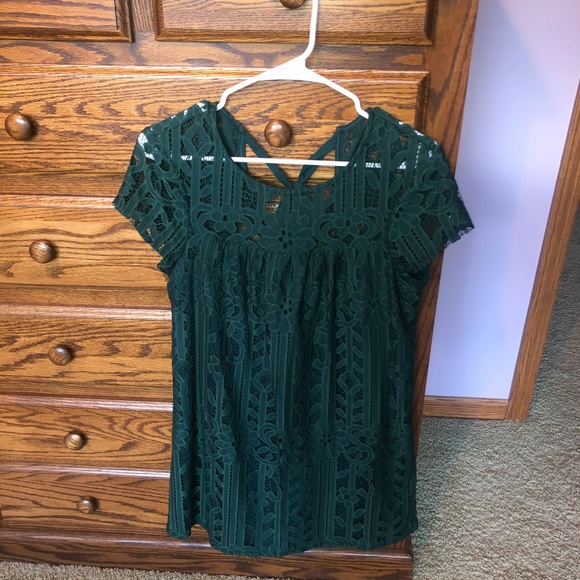 Green Lace Shift Dress! - Picture 4 of 7